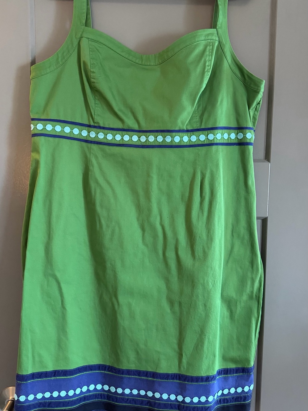 Boden Blue and Green Apron Pinafore Dress